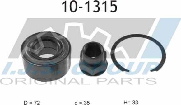 IJS GROUP 10-1315 - Wheel hub, bearing Kit www.autospares.lv