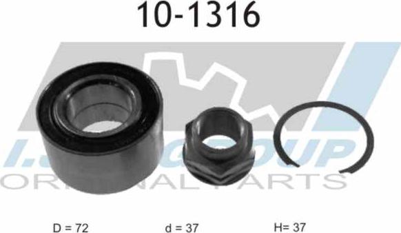 IJS GROUP 10-1316 - Wheel hub, bearing Kit www.autospares.lv