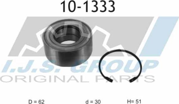 IJS GROUP 10-1333 - Wheel hub, bearing Kit www.autospares.lv