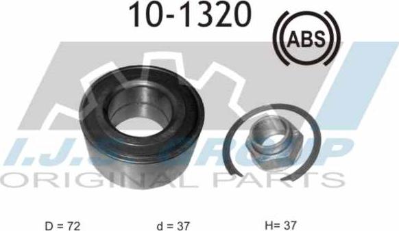 IJS GROUP 10-1320 - Wheel hub, bearing Kit www.autospares.lv