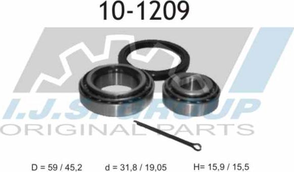 IJS GROUP 10-1209 - Подшипник ступицы колеса, комплект www.autospares.lv