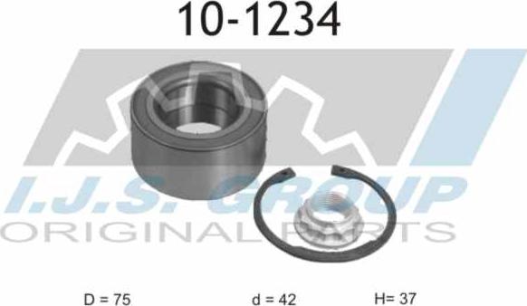 IJS GROUP 10-1234 - Riteņa rumbas gultņa komplekts autospares.lv