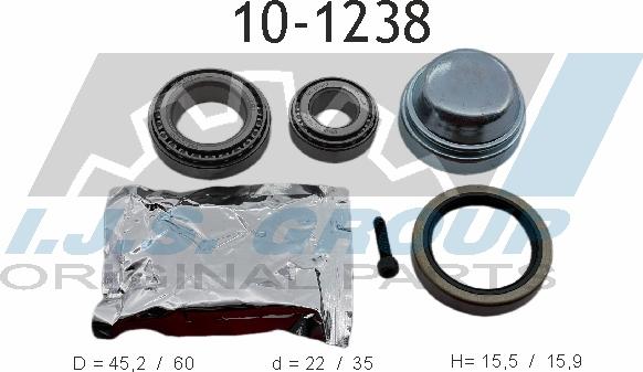 IJS GROUP 10-1238 - Подшипник ступицы колеса, комплект www.autospares.lv