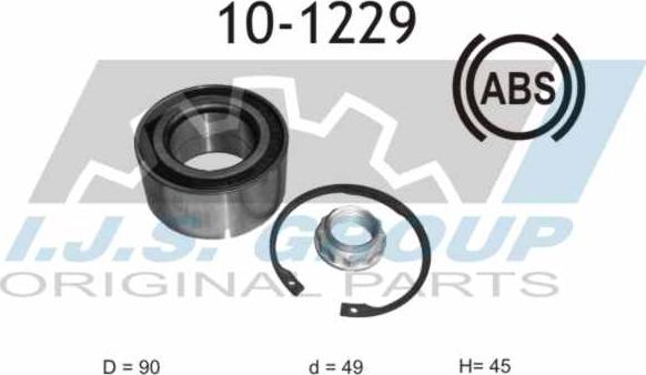 IJS GROUP 10-1229 - Wheel hub, bearing Kit www.autospares.lv