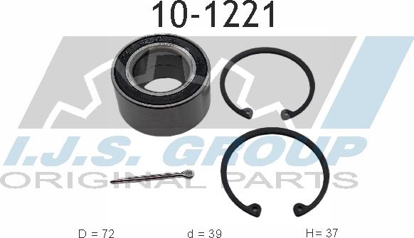 IJS GROUP 10-1221 - Wheel hub, bearing Kit www.autospares.lv