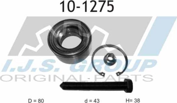 IJS GROUP 10-1275 - Подшипник ступицы колеса, комплект www.autospares.lv