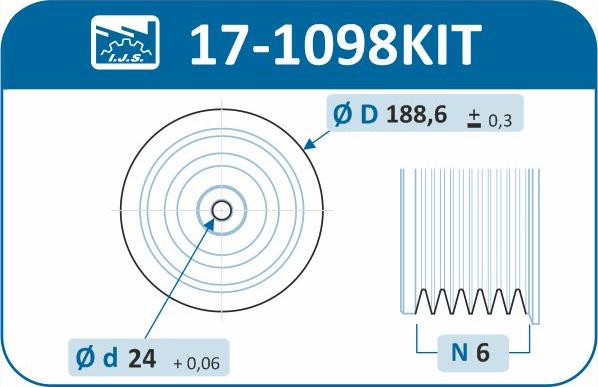 IJS GROUP 17-1098KIT - Piedziņas skriemelis, Kloķvārpsta www.autospares.lv