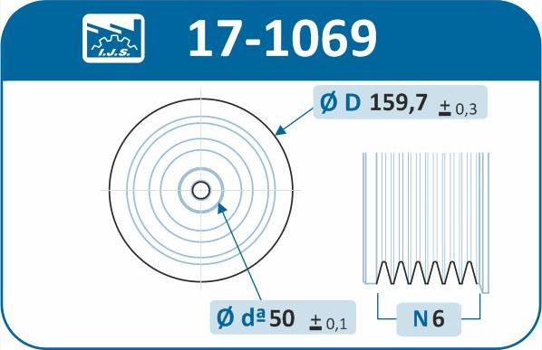 IJS GROUP 17-1069 - Piedziņas skriemelis, Kloķvārpsta www.autospares.lv