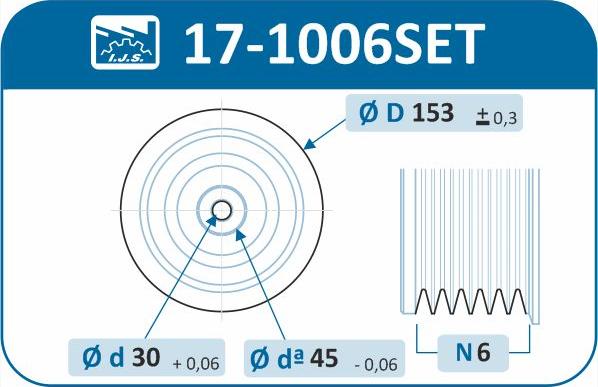 IJS GROUP 17-1006SET - Piedziņas skriemelis, Kloķvārpsta www.autospares.lv