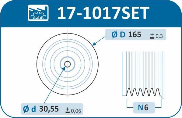 IJS GROUP 17-1017SET - Piedziņas skriemelis, Kloķvārpsta www.autospares.lv