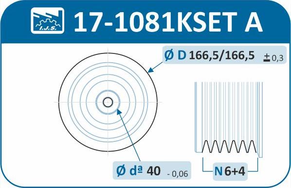 IJS GROUP 17-1081KSETA - Piedziņas skriemelis, Kloķvārpsta www.autospares.lv