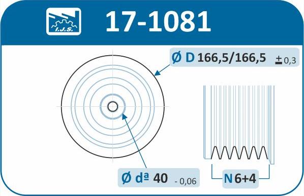 IJS GROUP 17-1081 - Piedziņas skriemelis, Kloķvārpsta www.autospares.lv