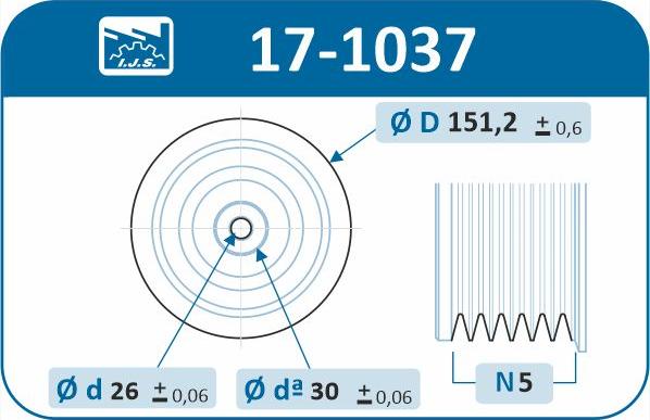 IJS GROUP 17-1037 - Piedziņas skriemelis, Kloķvārpsta www.autospares.lv