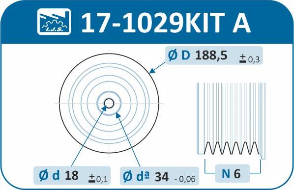 IJS GROUP 17-1029KIT A - Piedziņas skriemelis, Kloķvārpsta autospares.lv