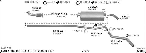 Imasaf 539000119 - Izplūdes gāzu sistēma www.autospares.lv