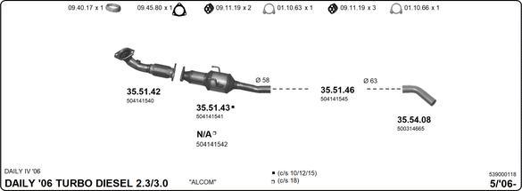 Imasaf 539000118 - Izplūdes gāzu sistēma www.autospares.lv