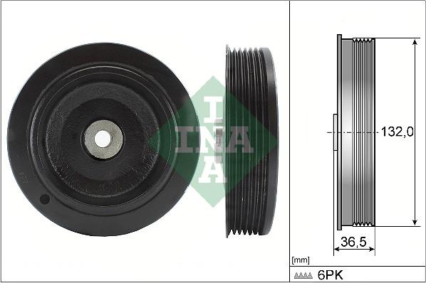 INA 544 0007 10 - Piedziņas skriemelis, Kloķvārpsta autospares.lv