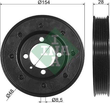 INA 544 0081 10 - Piedziņas skriemelis, Kloķvārpsta www.autospares.lv