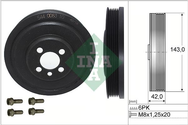 INA 544 0083 20 - Шкив коленчатого вала www.autospares.lv