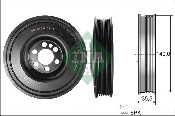 INA 544 0159 10 - Piedziņas skriemelis, Kloķvārpsta www.autospares.lv