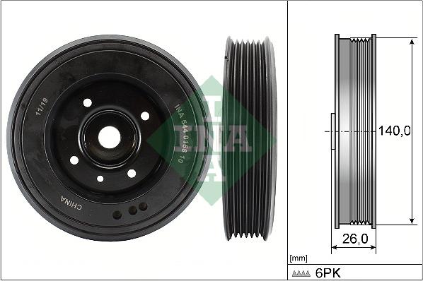 INA 544 0158 10 - Piedziņas skriemelis, Kloķvārpsta www.autospares.lv