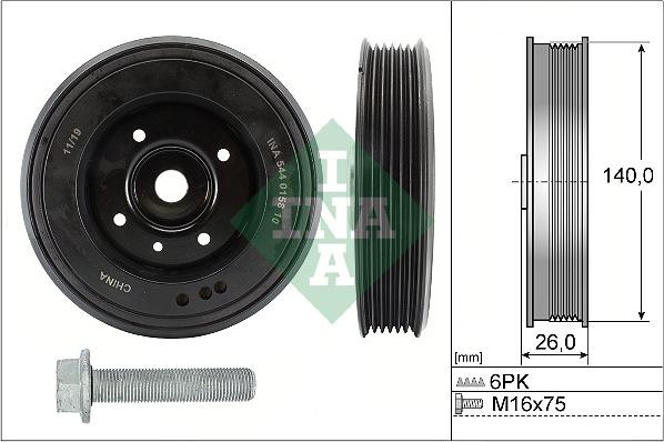 INA 544 0158 20 - Piedziņas skriemelis, Kloķvārpsta autospares.lv