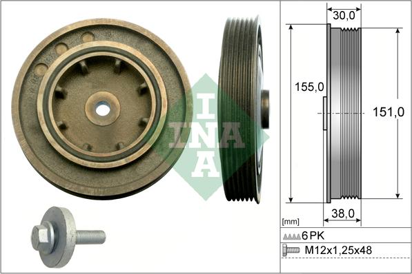 INA 544 0101 20 - Piedziņas skriemelis, Kloķvārpsta www.autospares.lv