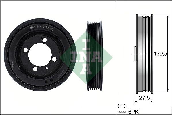 INA 544 0125 10 - Piedziņas skriemelis, Kloķvārpsta www.autospares.lv