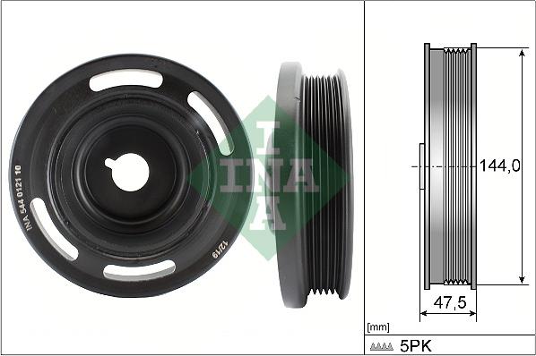 INA 544 0121 10 - Piedziņas skriemelis, Kloķvārpsta www.autospares.lv