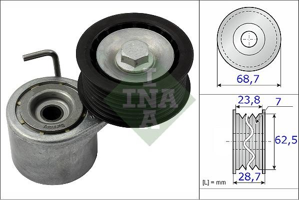 INA 534 0487 10 - Siksnas spriegotājs, Ķīļsiksna www.autospares.lv