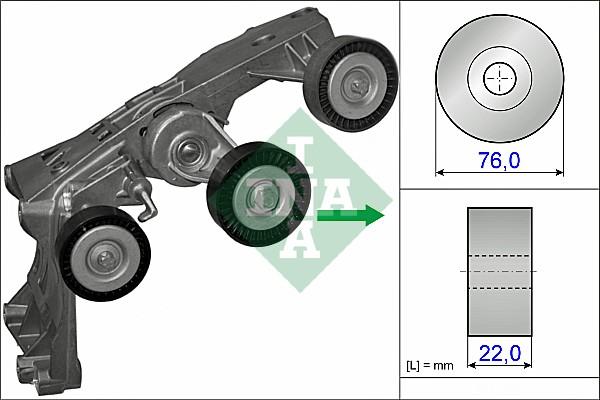 INA 534 0431 10 - Siksnas spriegotājs, Ķīļsiksna www.autospares.lv