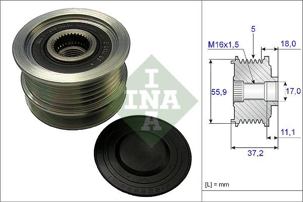 INA 535 0096 10 - Piedziņas skriemelis, Ģenerators autospares.lv