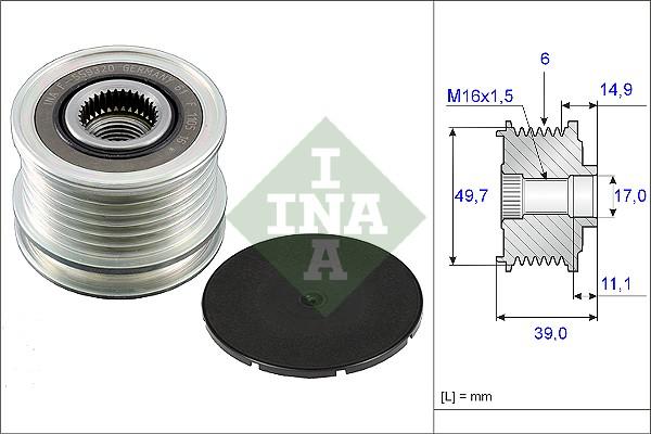 INA 535 0050 10 - Piedziņas skriemelis, Ģenerators www.autospares.lv