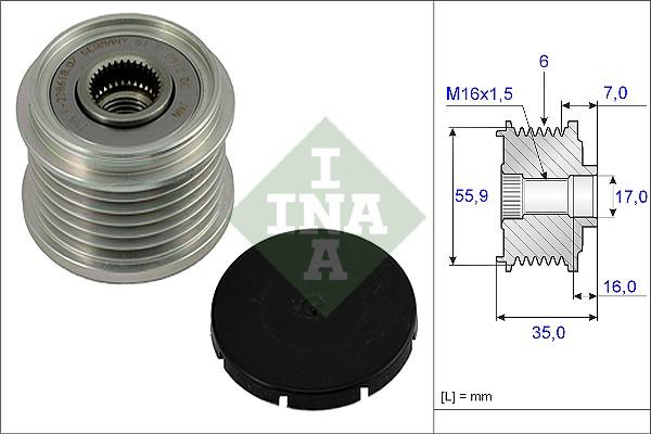 INA 535 0014 10 - Piedziņas skriemelis, Ģenerators www.autospares.lv