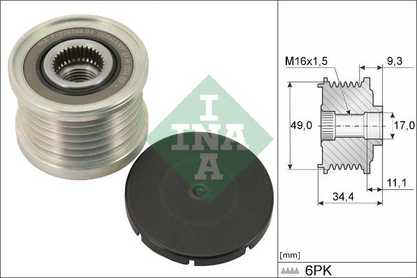 INA 535 0075 10 - Piedziņas skriemelis, Ģenerators www.autospares.lv