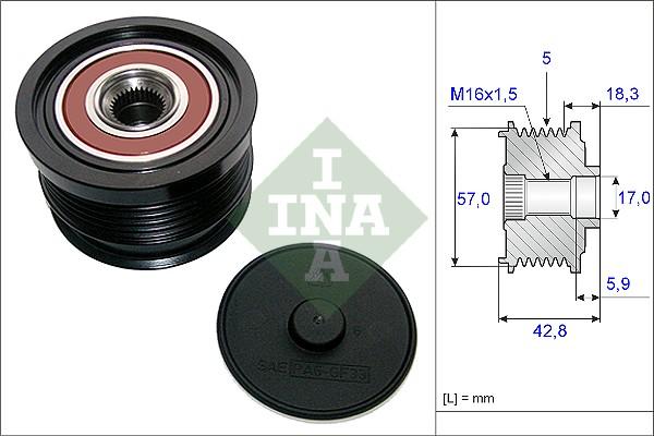 INA 535 0191 10 - Piedziņas skriemelis, Ģenerators www.autospares.lv