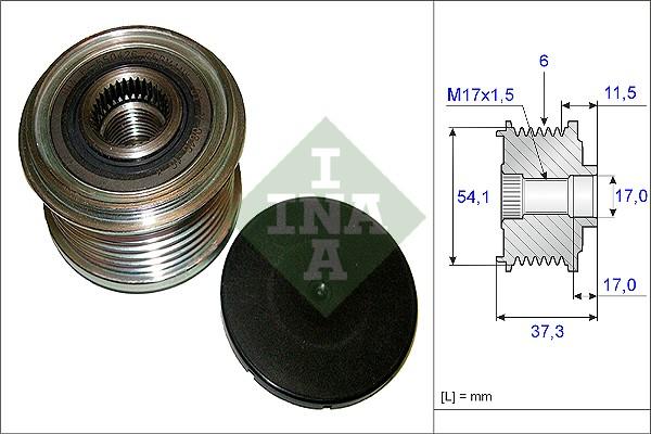 INA 535 0149 10 - Шкив генератора, муфта www.autospares.lv