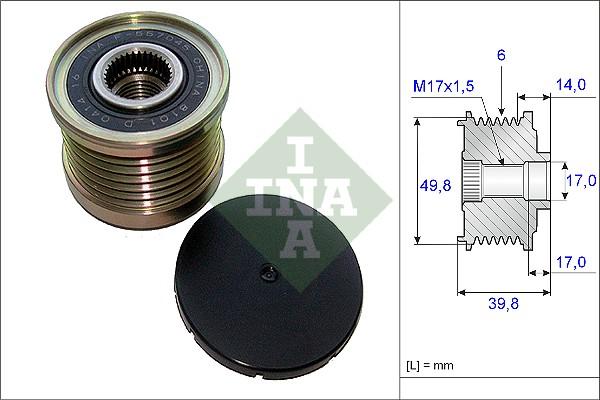 INA 535 0146 10 - Piedziņas skriemelis, Ģenerators www.autospares.lv