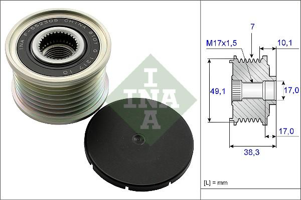 INA 535 0153 10 - Piedziņas skriemelis, Ģenerators autospares.lv