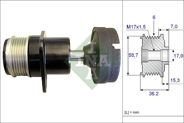 INA 535 0157 10 - Pulley, alternator, freewheel clutch www.autospares.lv