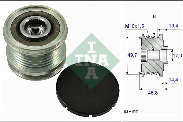 INA 535 0168 10 - Piedziņas skriemelis, Ģenerators autospares.lv