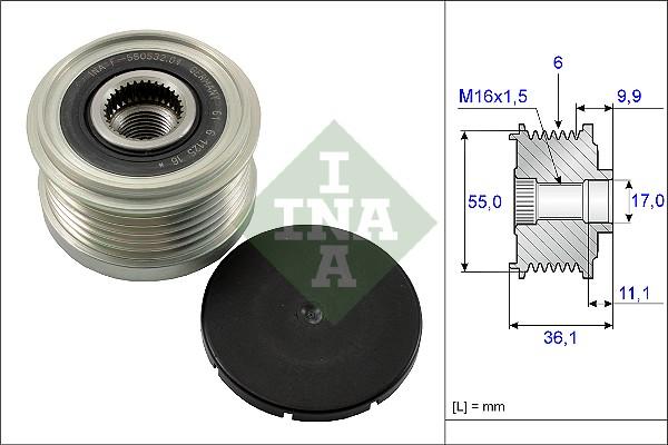 INA 535 0103 10 - Piedziņas skriemelis, Ģenerators autospares.lv