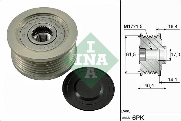 INA 535 0115 10 - Piedziņas skriemelis, Ģenerators autospares.lv