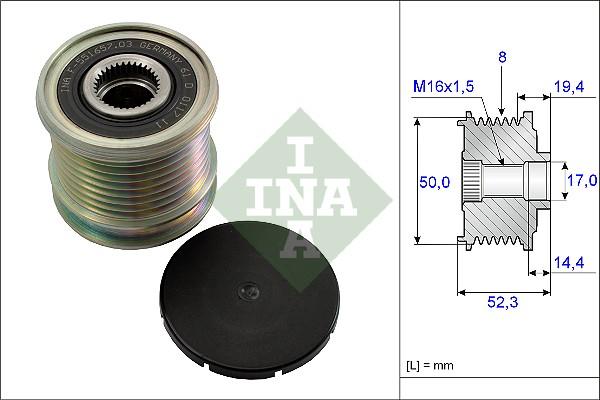 INA 535 0111 10 - Piedziņas skriemelis, Ģenerators www.autospares.lv