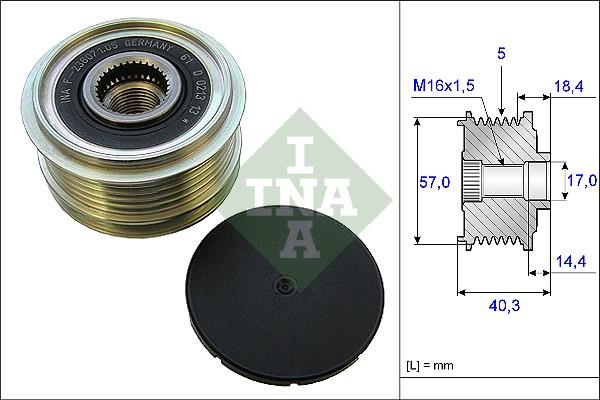 INA 535 0187 10 - Piedziņas skriemelis, Ģenerators www.autospares.lv