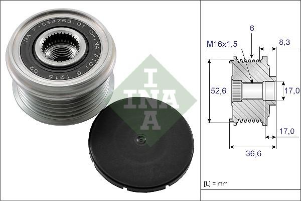 INA 535 0137 10 - Piedziņas skriemelis, Ģenerators autospares.lv