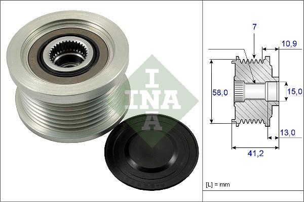 INA 535 0173 10 - Pulley, alternator, freewheel clutch www.autospares.lv