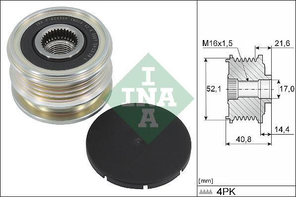 INA 535 0345 10 - Piedziņas skriemelis, Ģenerators www.autospares.lv