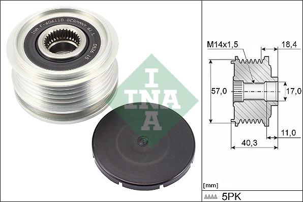 INA 535 0295 10 - Piedziņas skriemelis, Ģenerators www.autospares.lv