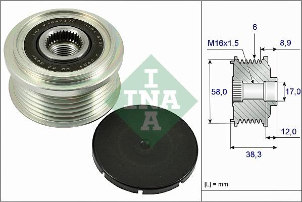 INA 535 0266 10 - Piedziņas skriemelis, Ģenerators www.autospares.lv